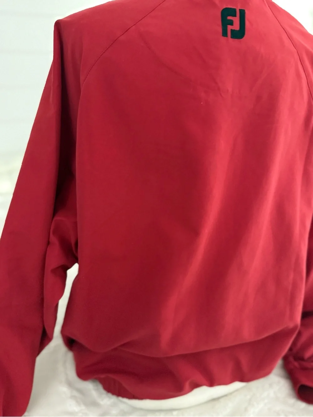FootJoy Red Golf Jacket with Black Logo Trim